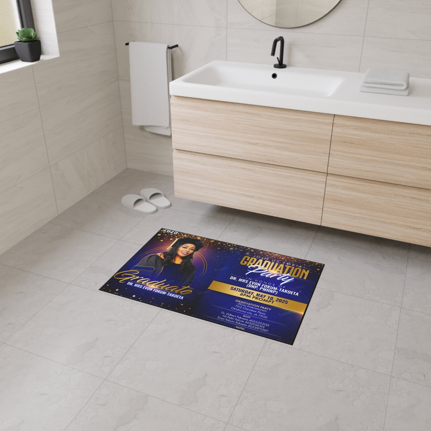 Custom Graduation Floor Mat | Heavy Duty Welcome Mat for Graduation Parties