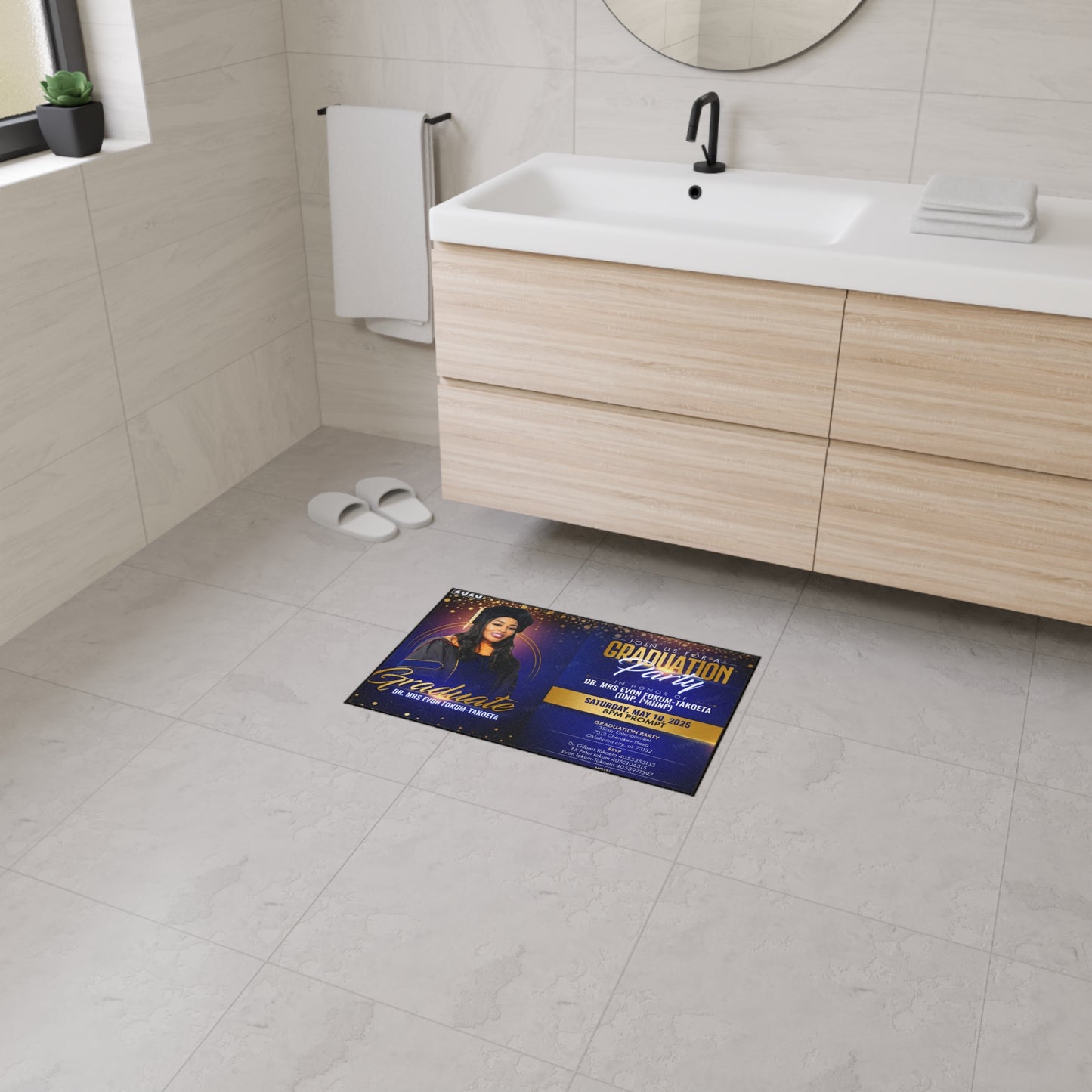 Custom Graduation Floor Mat | Heavy Duty Welcome Mat for Graduation Parties