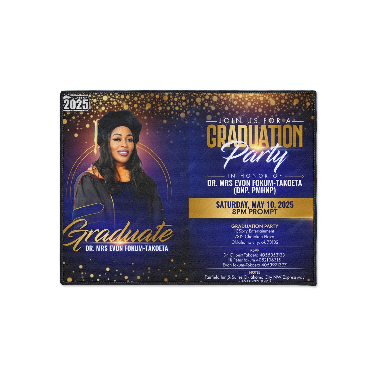 Custom Graduation Floor Mat | Heavy Duty Welcome Mat for Graduation Parties