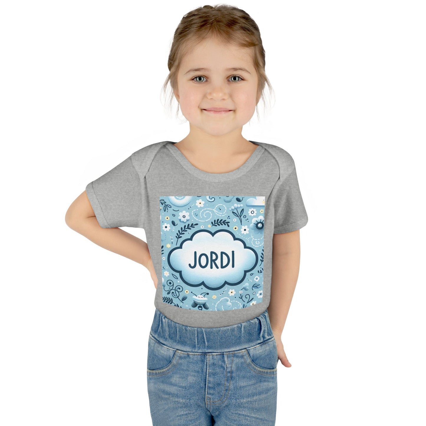 Copy of Personalized Blue Floral Infant Bodysuit - Custom Name "JASON"