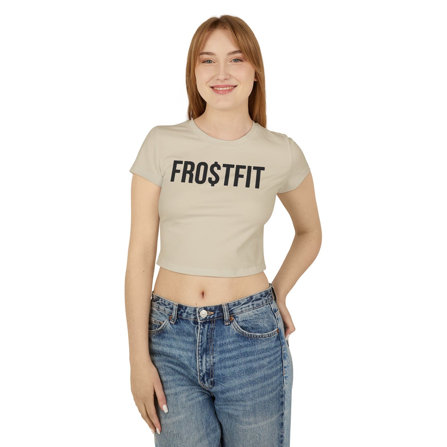 FRO$TFIT Women's Baby Tee - Trendy Cropped Shirt for Fitness Enthusiasts