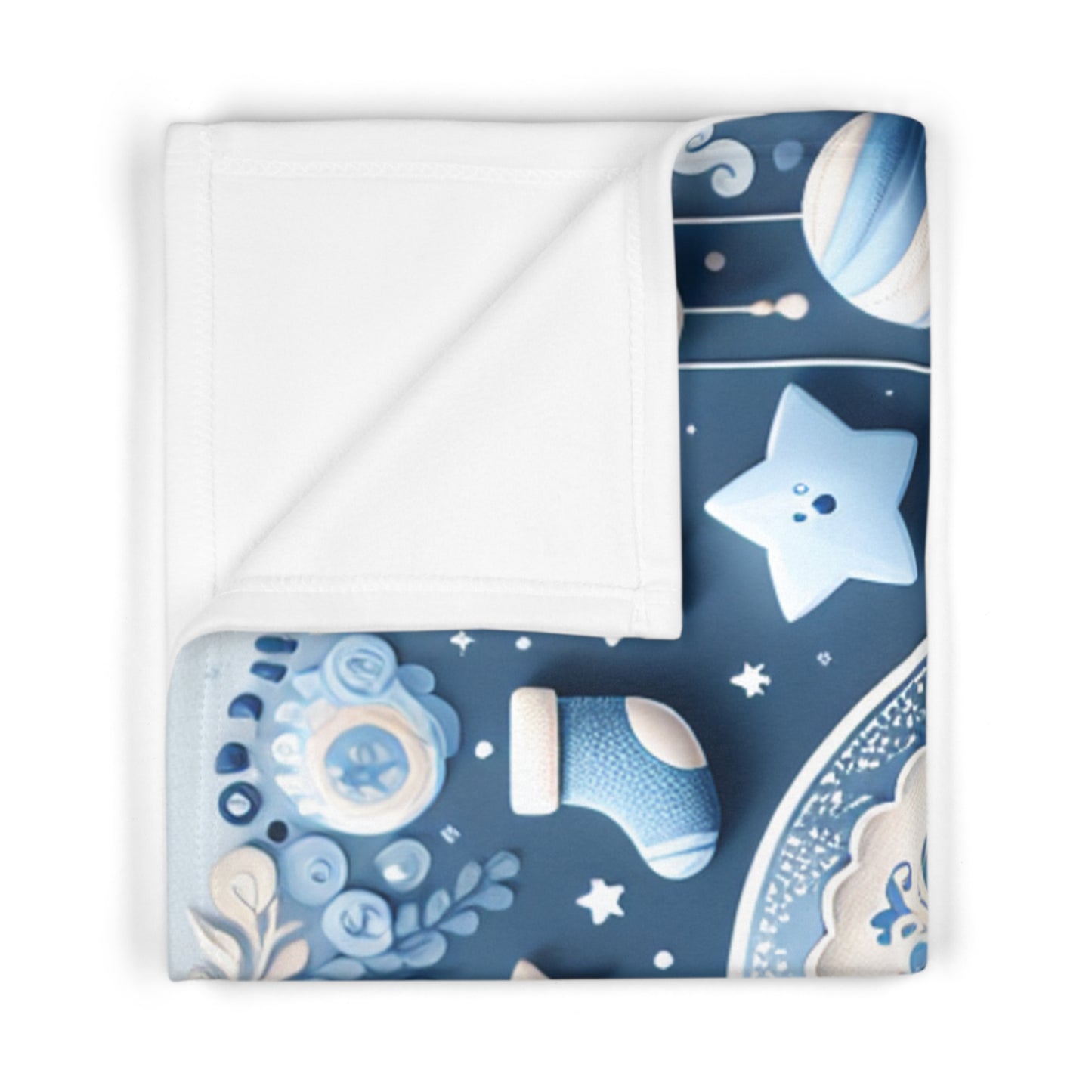 Personalized Soft Fleece Baby Blanket - Celestial Design with Name 'JASON'