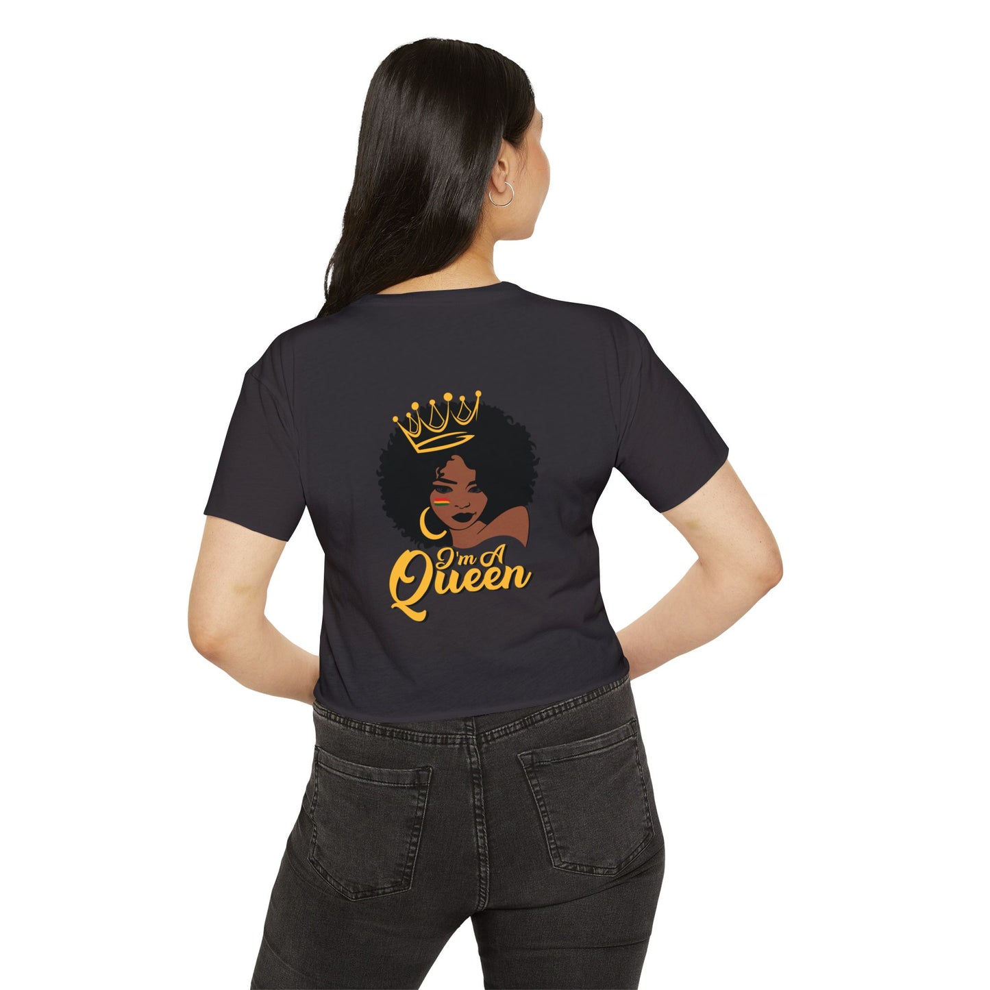 Frosted Luxury Women's Festival Crop Top - Empowering Queen Design for Celebrations