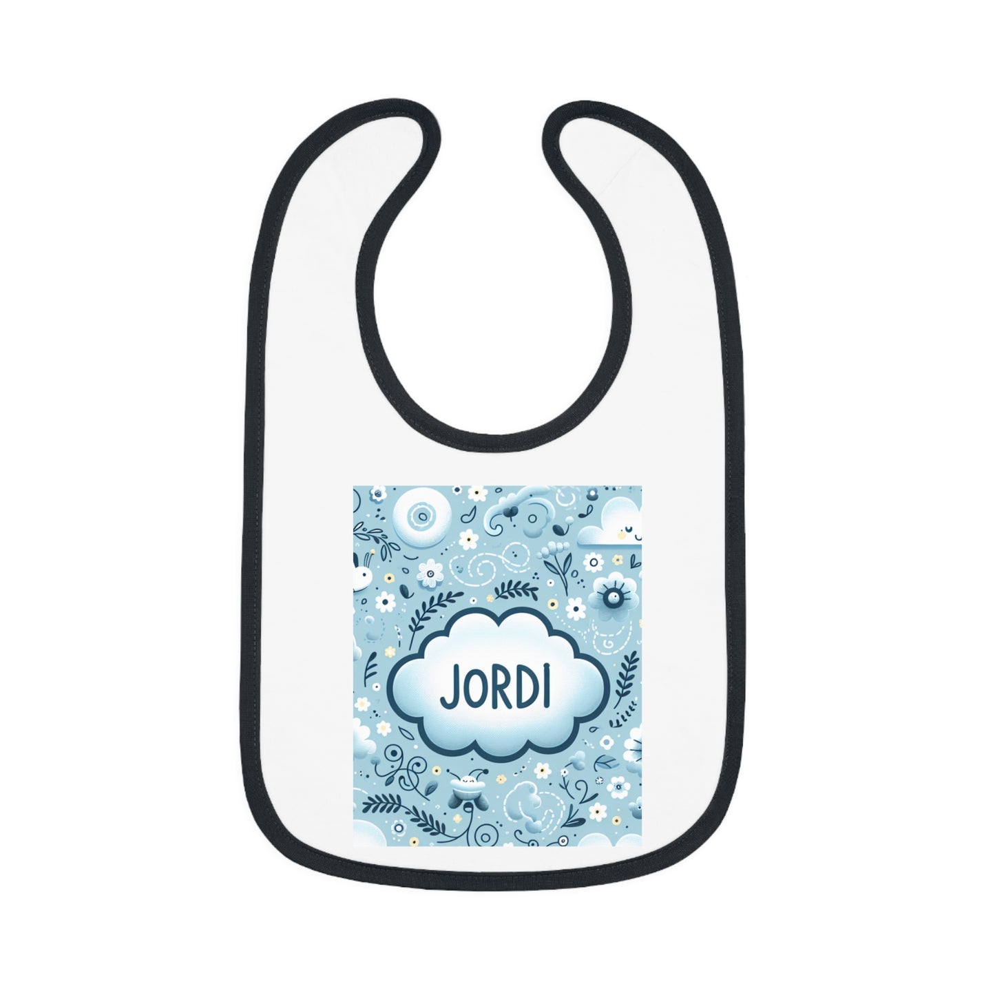 Copy of Personalized Baby Bib with Contrast Trim - Cute Teddy Bear Design for Boys