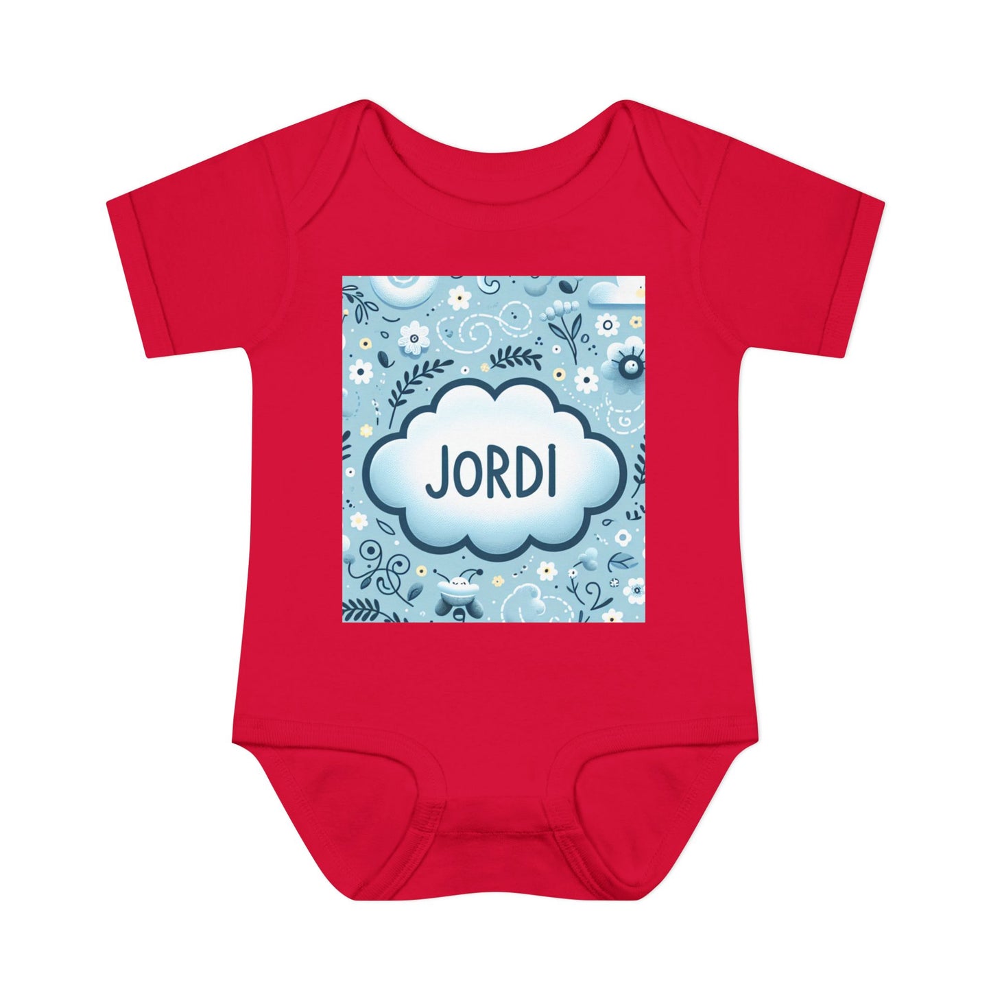 Copy of Personalized Blue Floral Infant Bodysuit - Custom Name "JASON"