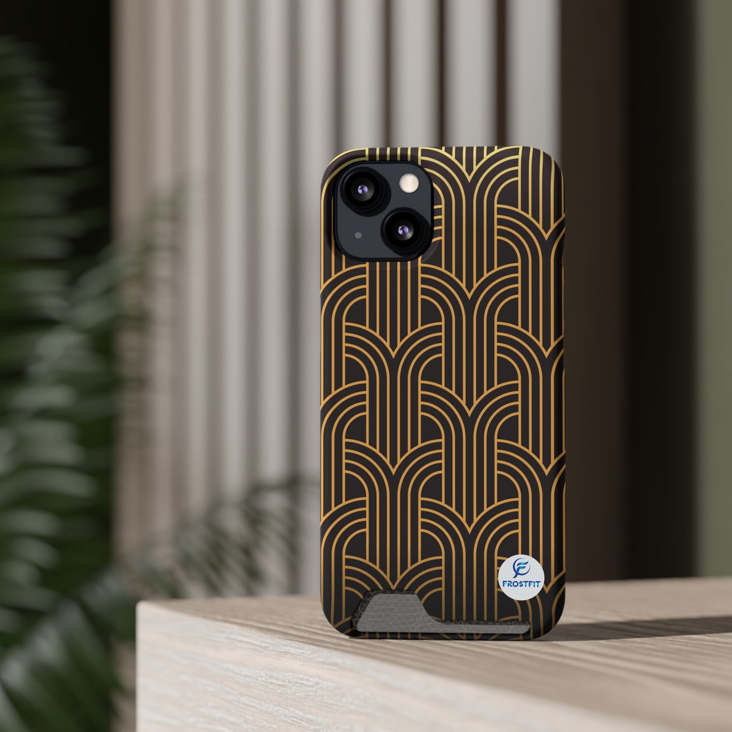 Custom Elegant Phone Case with Card Holder - Art Deco Design for Stylish Protection