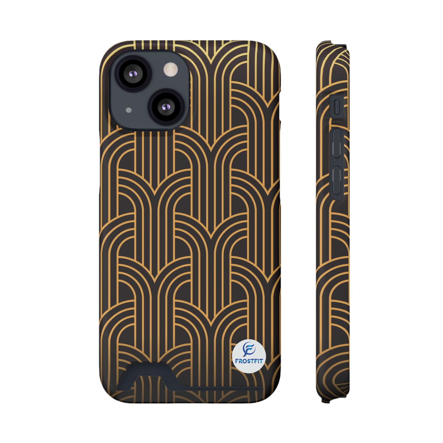 Custom Elegant Phone Case with Card Holder - Art Deco Design for Stylish Protection