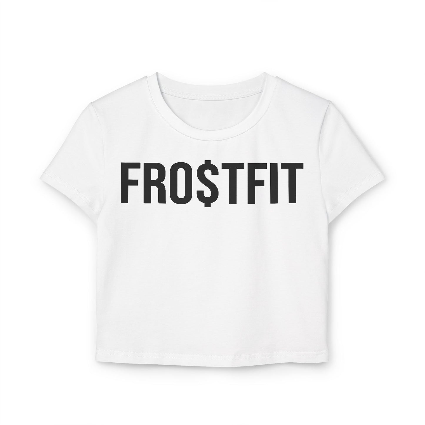 FRO$TFIT Women's Baby Tee - Trendy Cropped Shirt for Fitness Enthusiasts