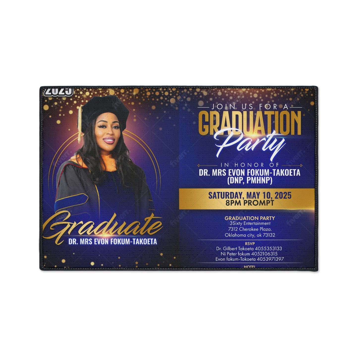 Custom Graduation Floor Mat | Heavy Duty Welcome Mat for Graduation Parties
