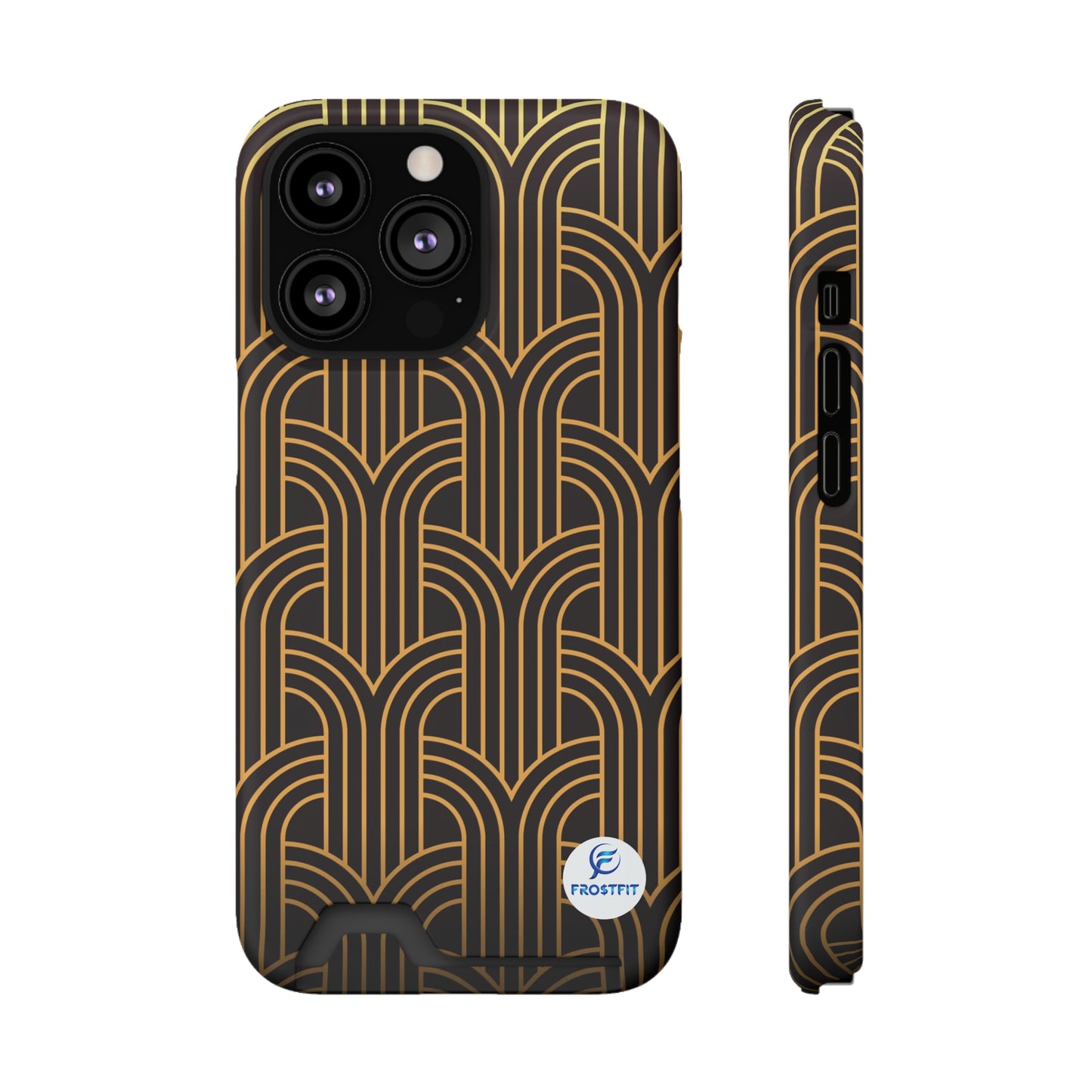 Custom Elegant Phone Case with Card Holder - Art Deco Design for Stylish Protection