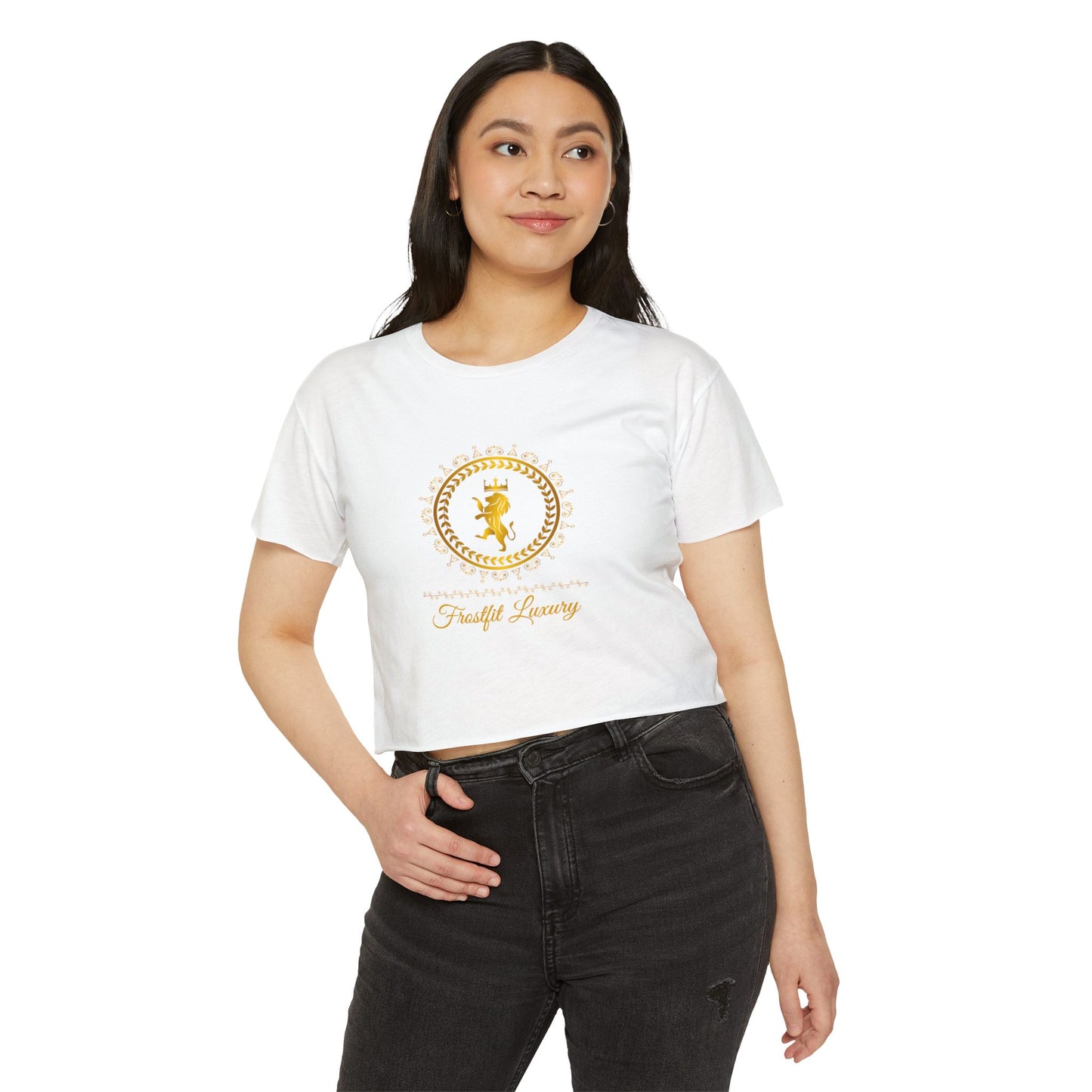 Frosted Luxury Women's Festival Crop Top - Empowering Queen Design for Celebrations