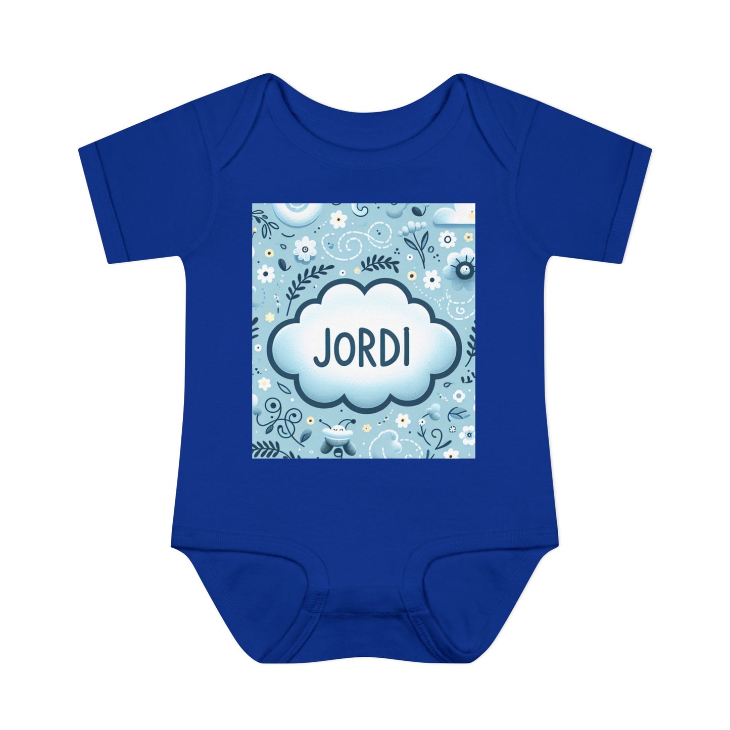 Copy of Personalized Blue Floral Infant Bodysuit - Custom Name "JASON"