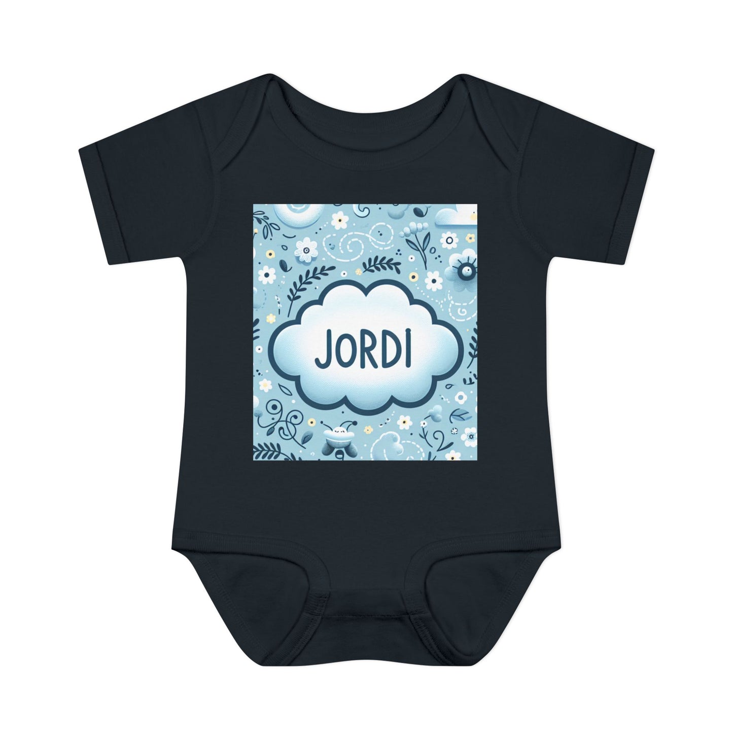 Copy of Personalized Blue Floral Infant Bodysuit - Custom Name "JASON"