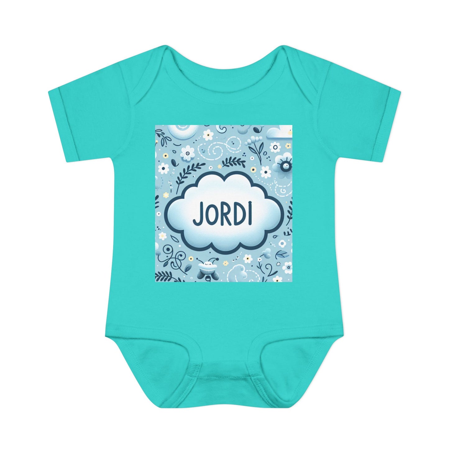 Copy of Personalized Blue Floral Infant Bodysuit - Custom Name "JASON"