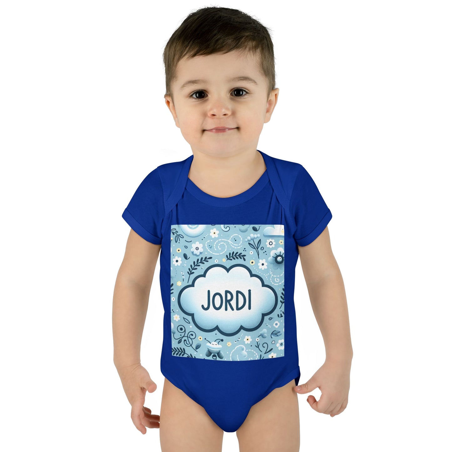 Copy of Personalized Blue Floral Infant Bodysuit - Custom Name "JASON"