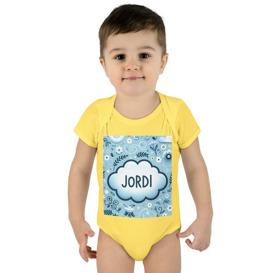 Copy of Personalized Blue Floral Infant Bodysuit - Custom Name "JASON"