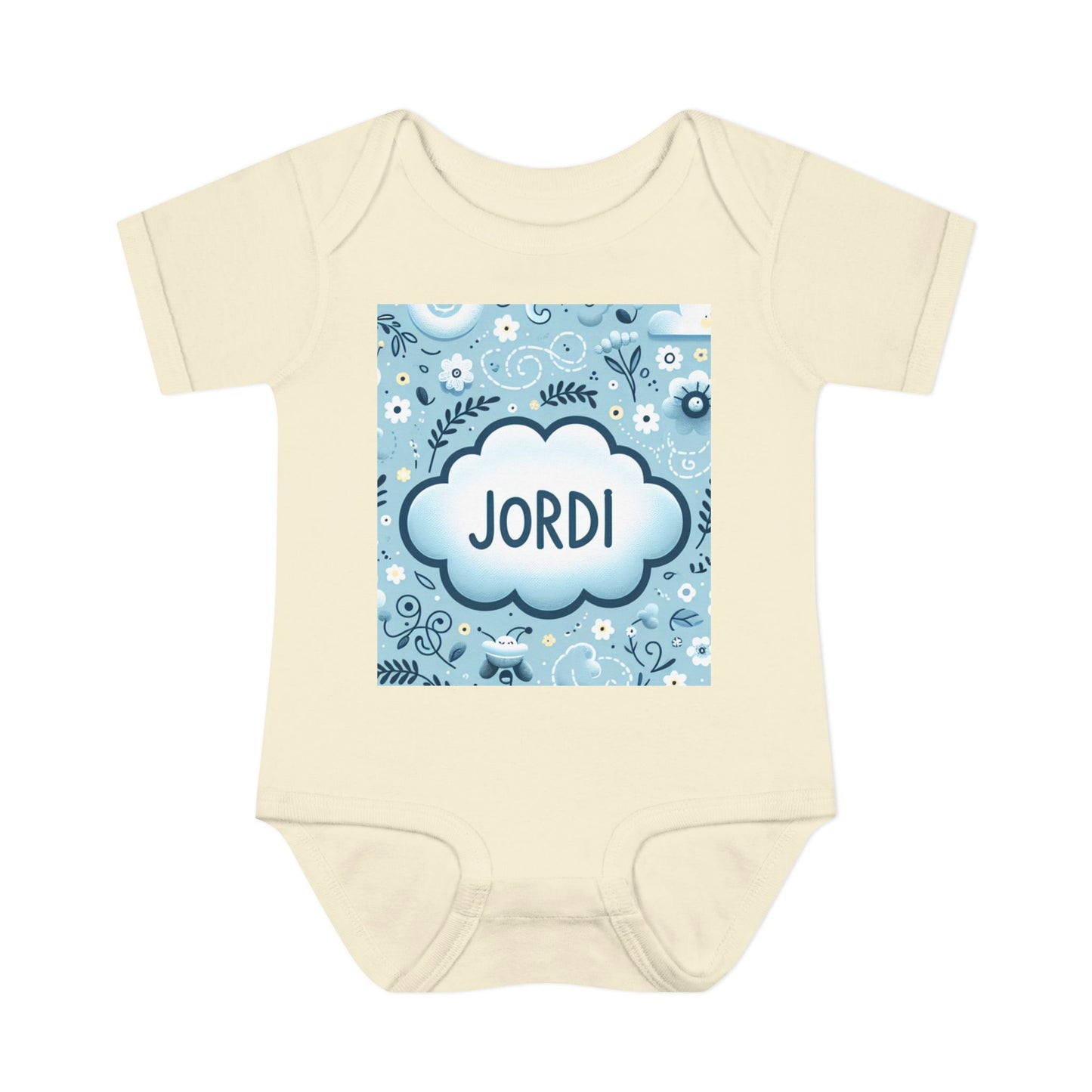 Copy of Personalized Blue Floral Infant Bodysuit - Custom Name "JASON"