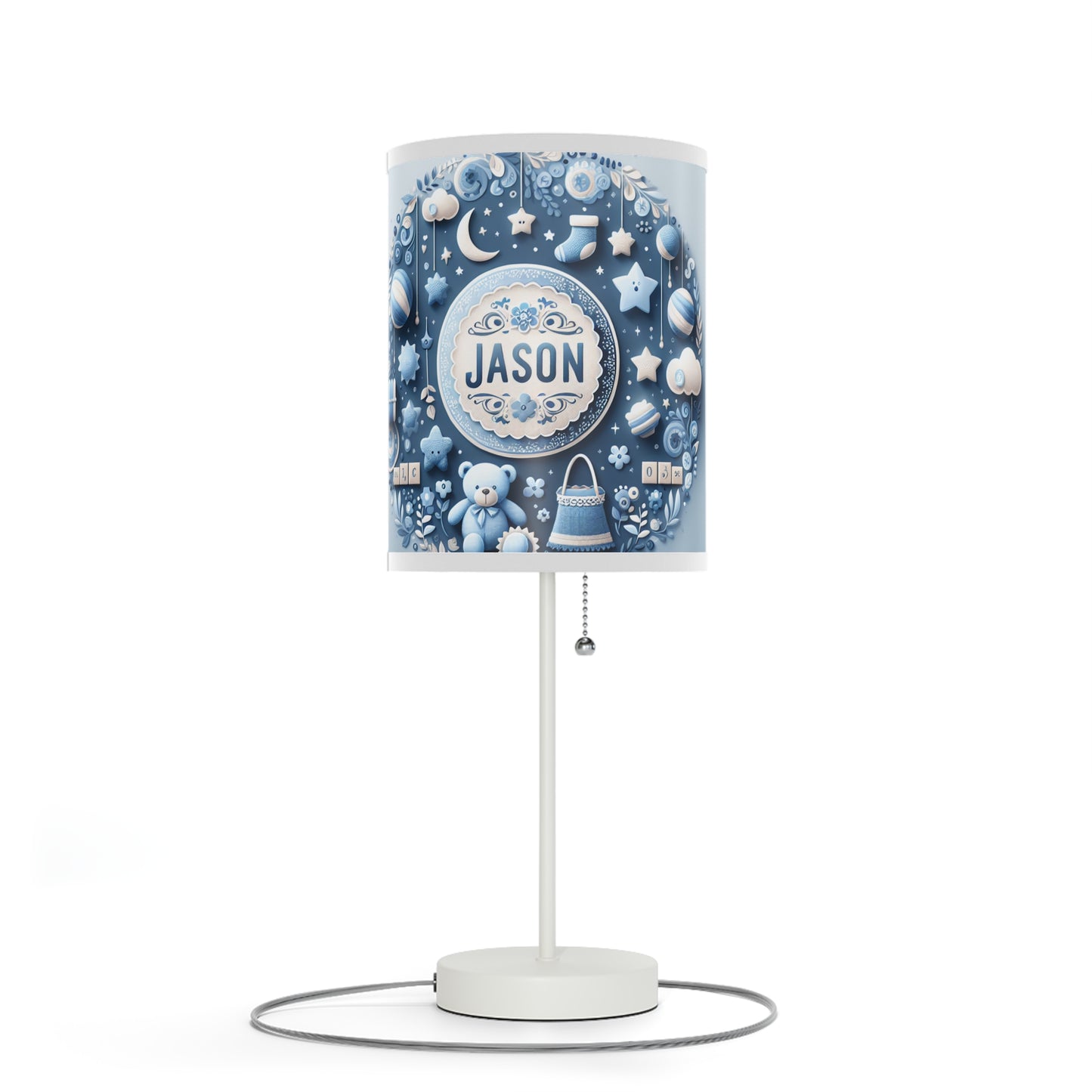 Whimsical Blue Floral Table Lamp - US/CA Plug