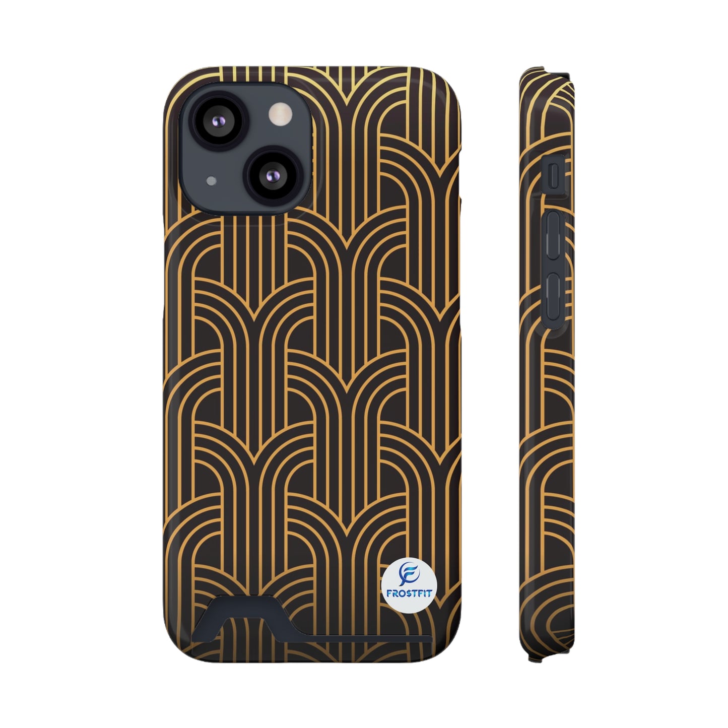 Custom Elegant Phone Case with Card Holder - Art Deco Design for Stylish Protection