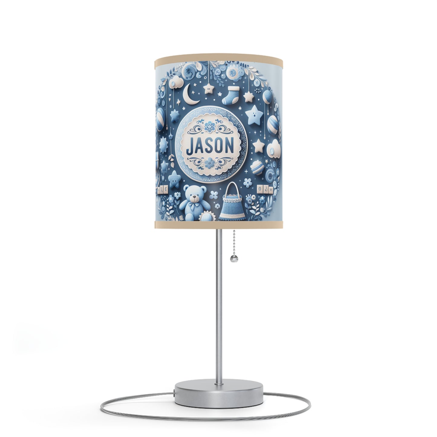 Whimsical Blue Floral Table Lamp - US/CA Plug