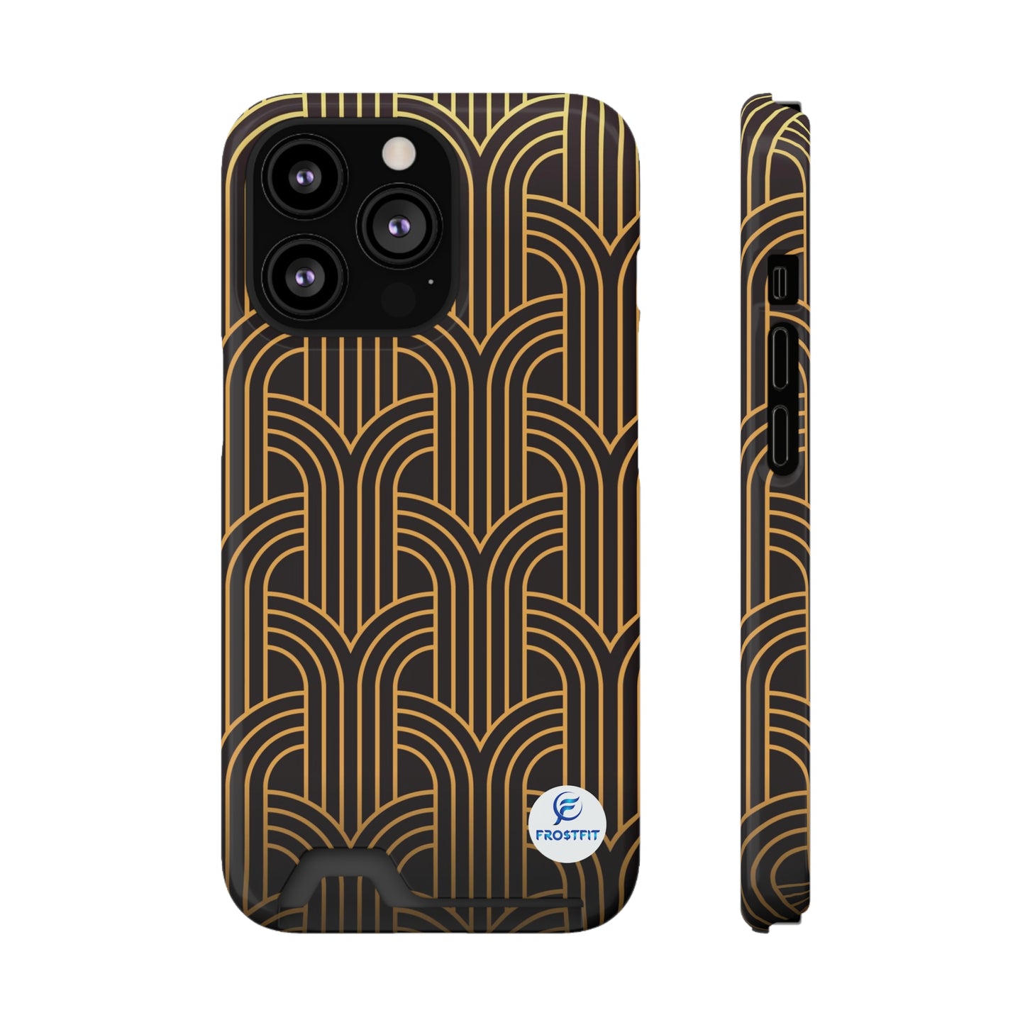 Custom Elegant Phone Case with Card Holder - Art Deco Design for Stylish Protection