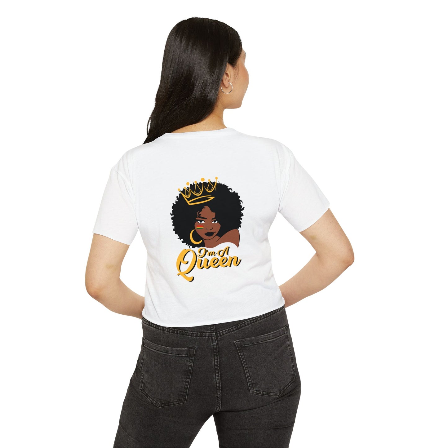 Frosted Luxury Women's Festival Crop Top - Empowering Queen Design for Celebrations