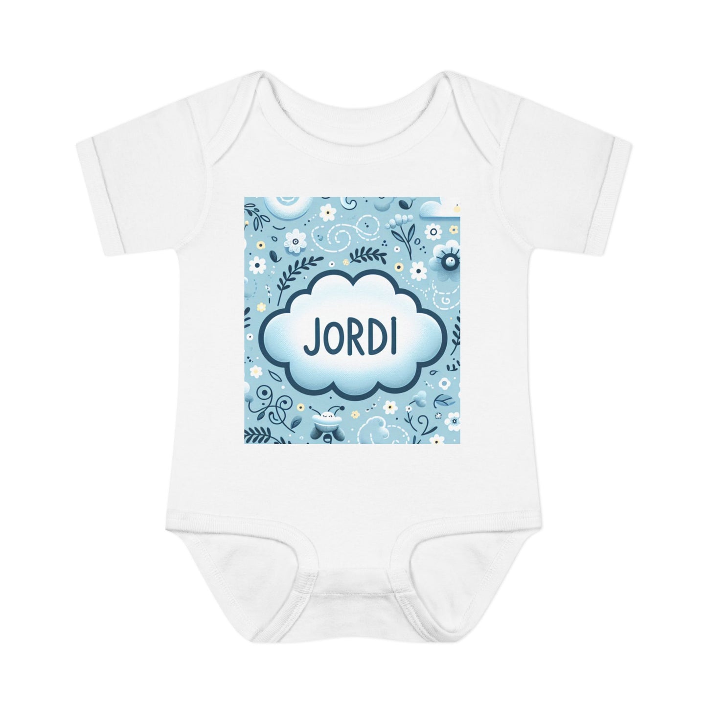 Copy of Personalized Blue Floral Infant Bodysuit - Custom Name "JASON"