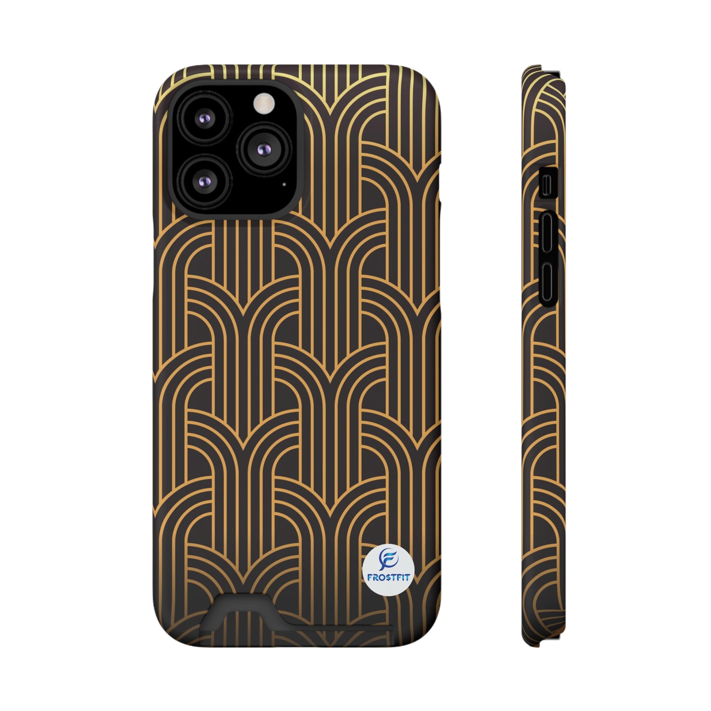 Custom Elegant Phone Case with Card Holder - Art Deco Design for Stylish Protection