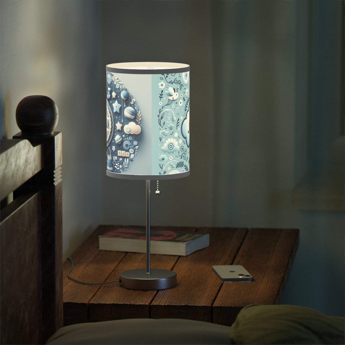 Whimsical Blue Floral Table Lamp - US/CA Plug