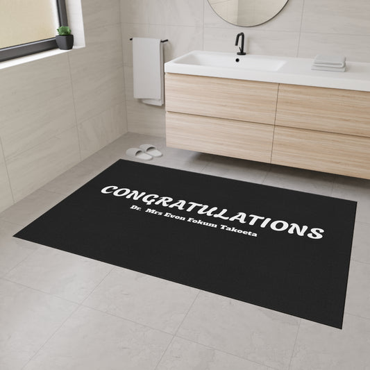 Black Custom Graduation Floor Mat | Heavy Duty Welcome Mat for Graduation Parties