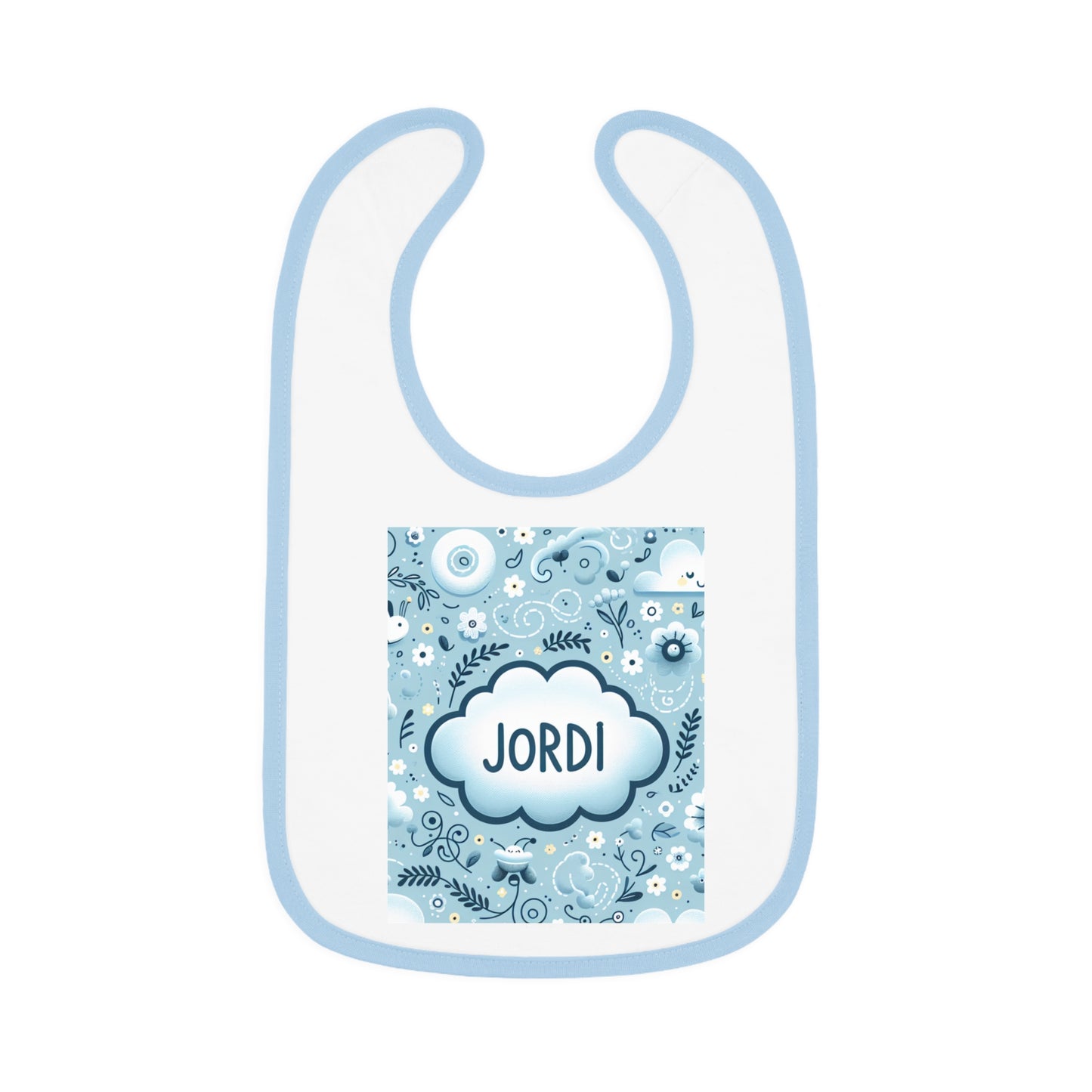 Copy of Personalized Baby Bib with Contrast Trim - Cute Teddy Bear Design for Boys