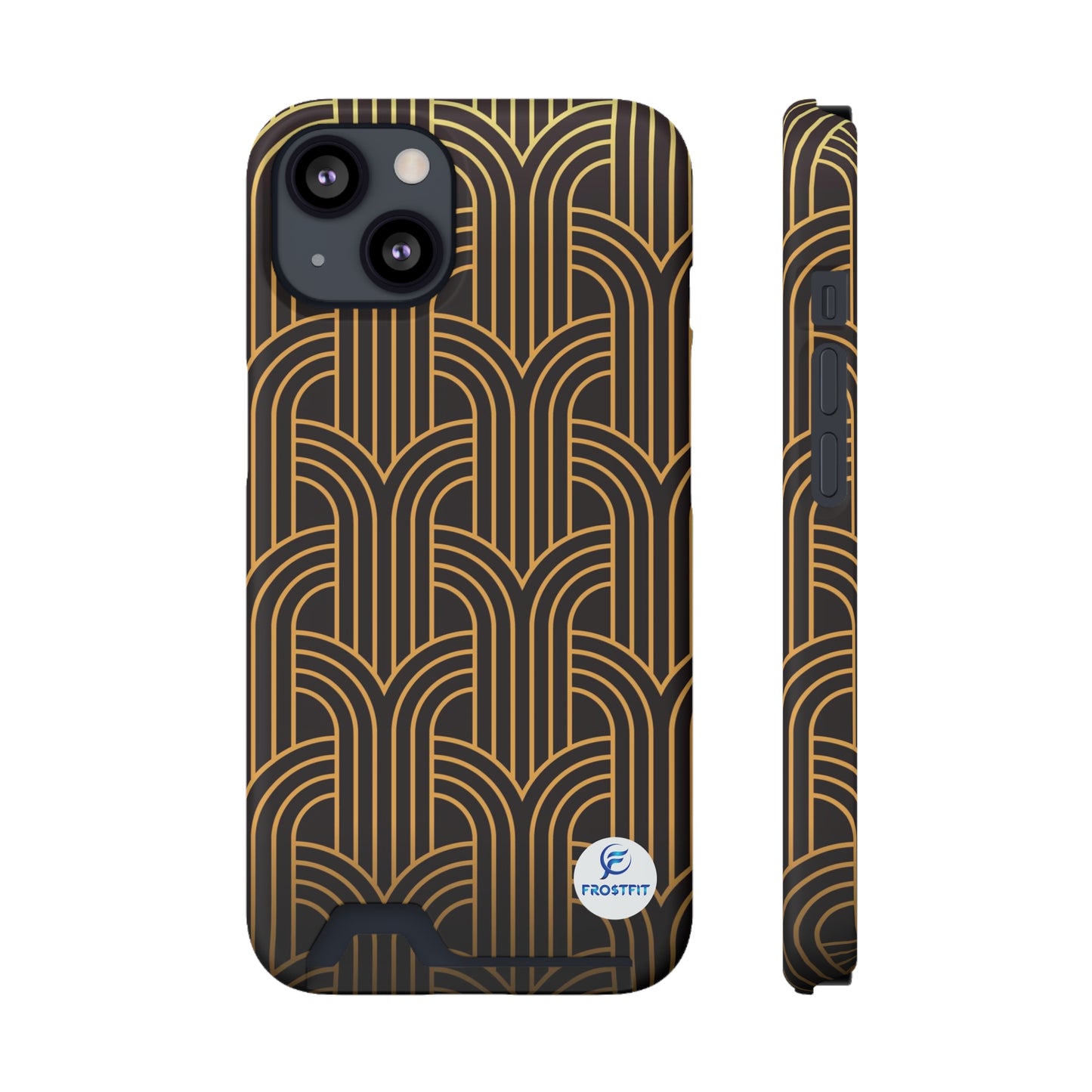 Custom Elegant Phone Case with Card Holder - Art Deco Design for Stylish Protection