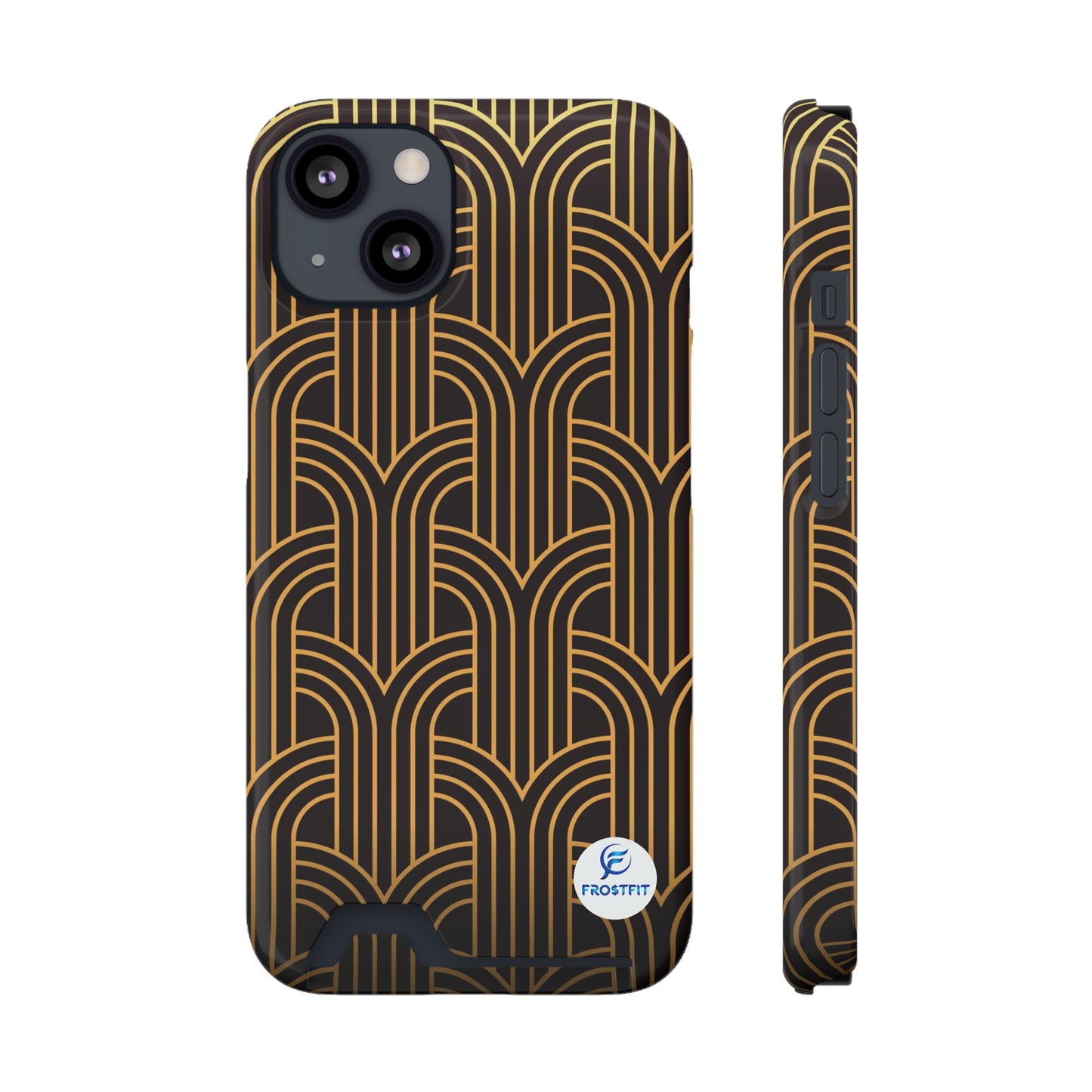 Custom Elegant Phone Case with Card Holder - Art Deco Design for Stylish Protection