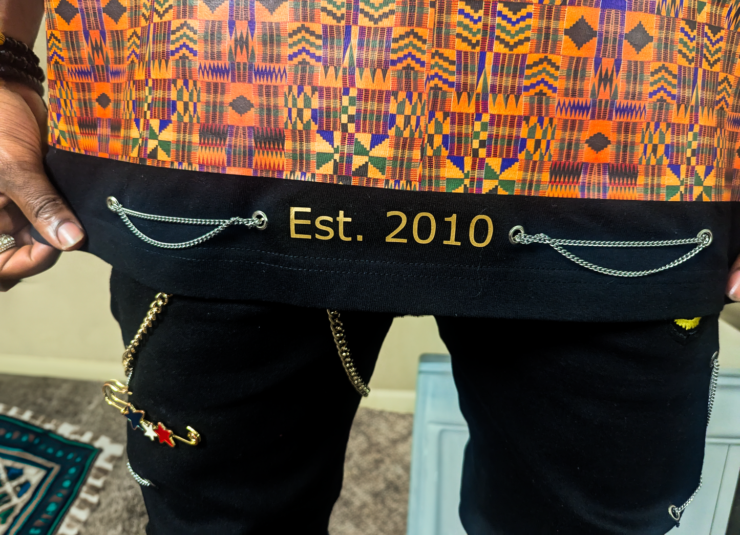 African Heritage-Inspired Vinyl Print T-Shirt