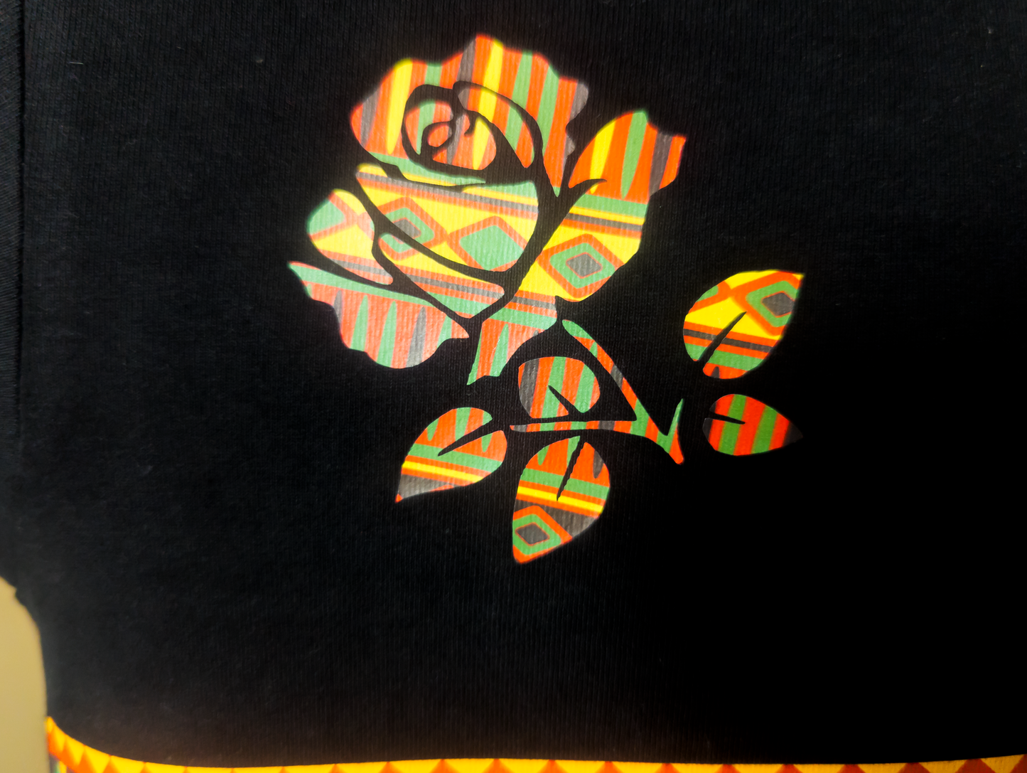African Heritage-Inspired Vinyl Print T-Shirt